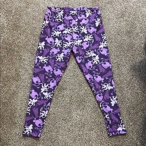 LuLaRoe Disney Aladdin Purple Leggings TC2 EUC